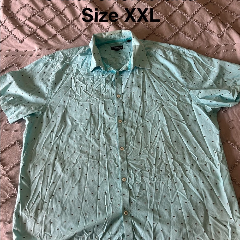 Aqua Casual Button-Down Shirt - XXL